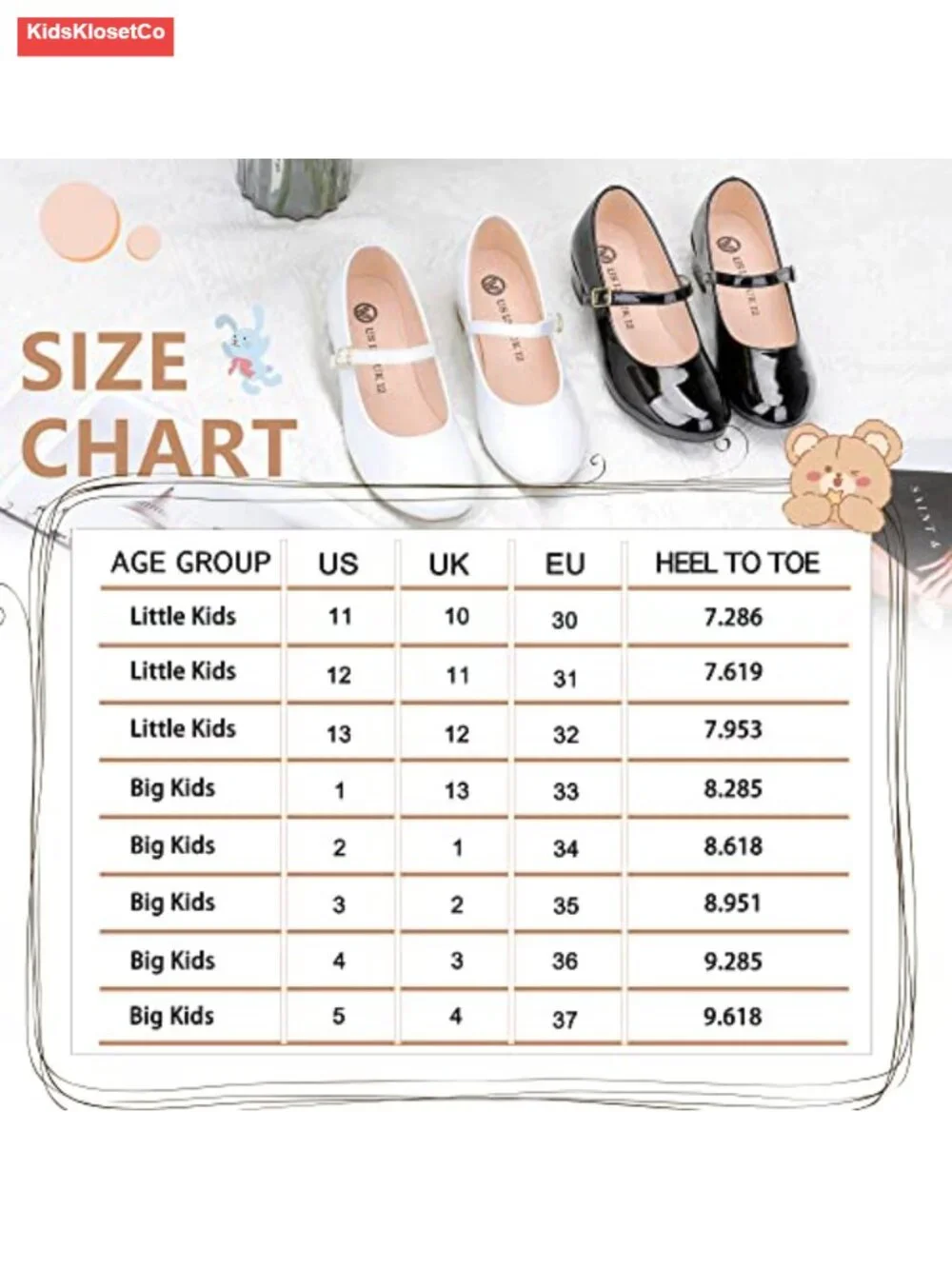 Girls Mary Jane Dress Shoes Princess Ballerina Flats Low Heels for School Party